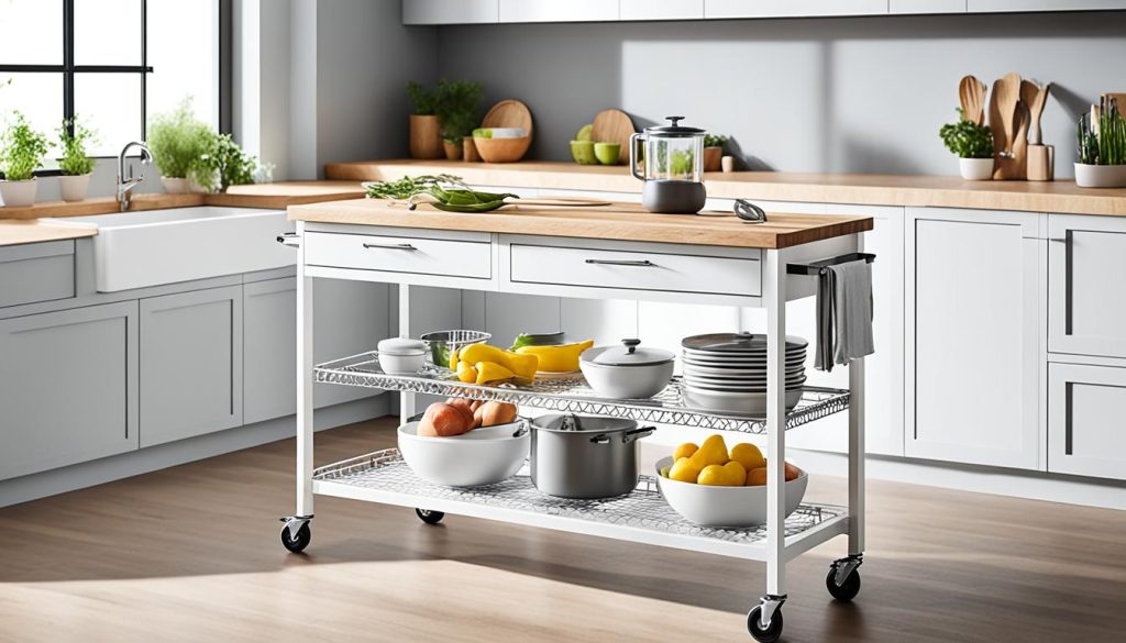 kitchen island cart organization