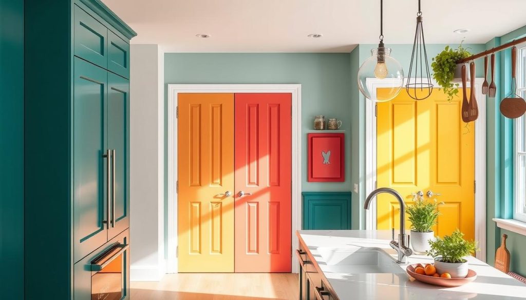 Colored kitchen doors