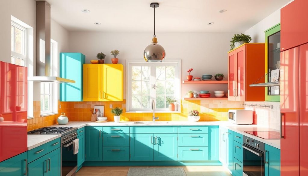 colorful cabinets