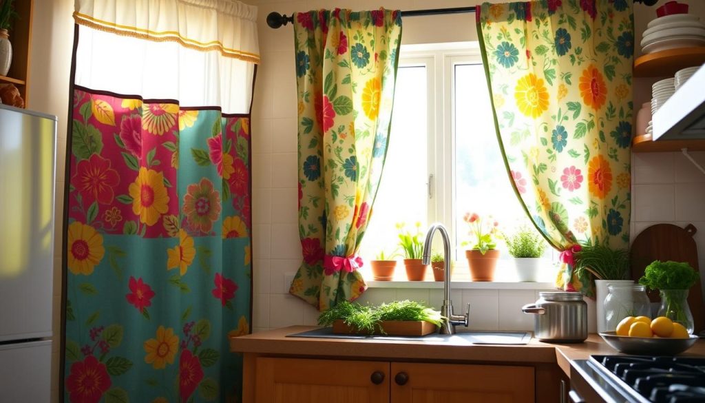 colorful curtains