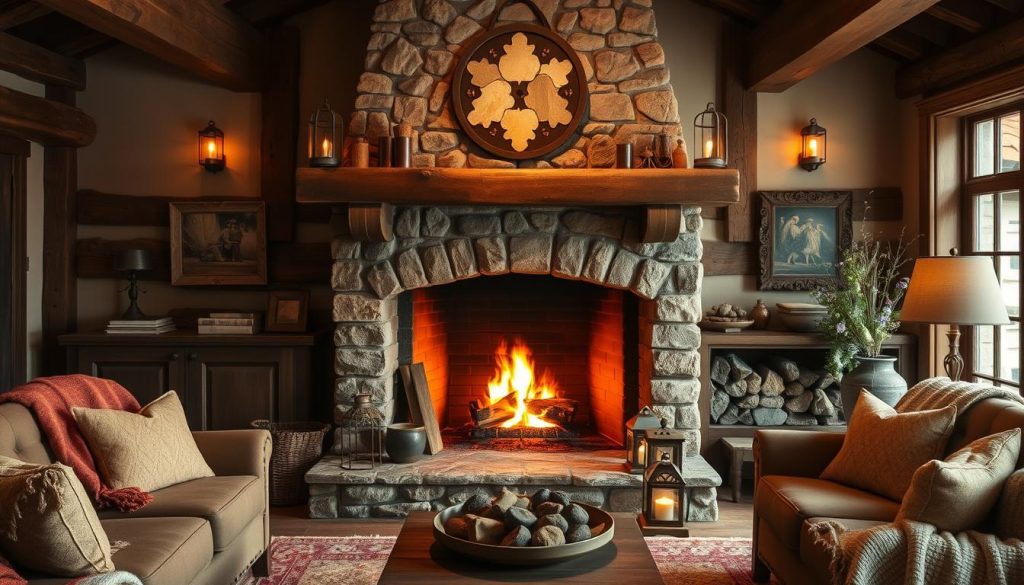 rustic fireplace focal point