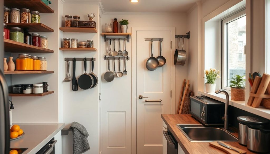 small kitchen vertical storage