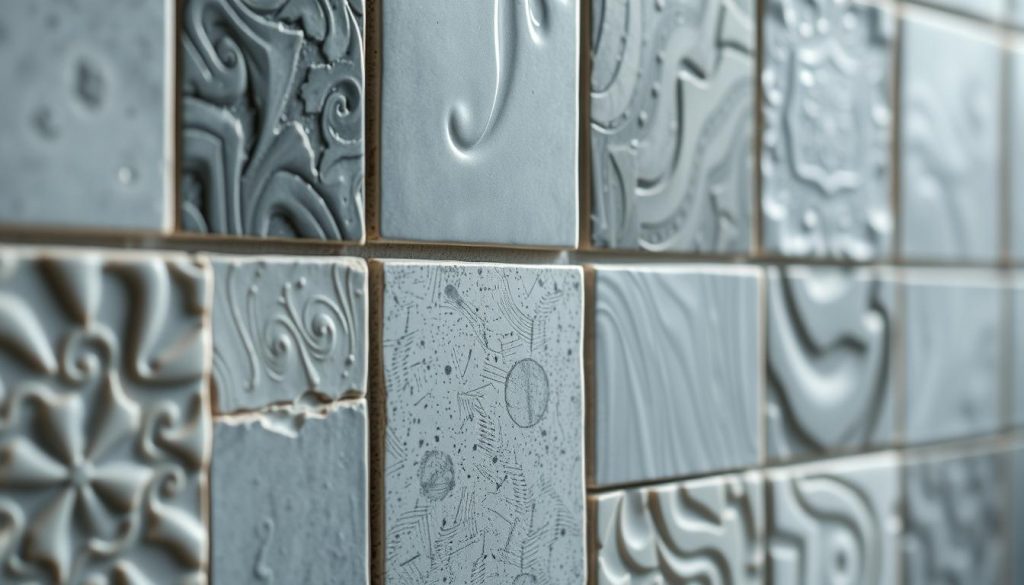 textured bathroom tiles